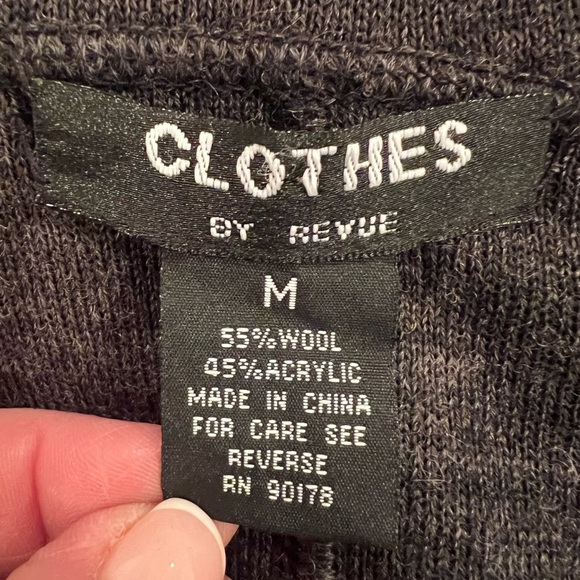 CLOTHES women black wool open cardigan/size M - Picture 8 of 8